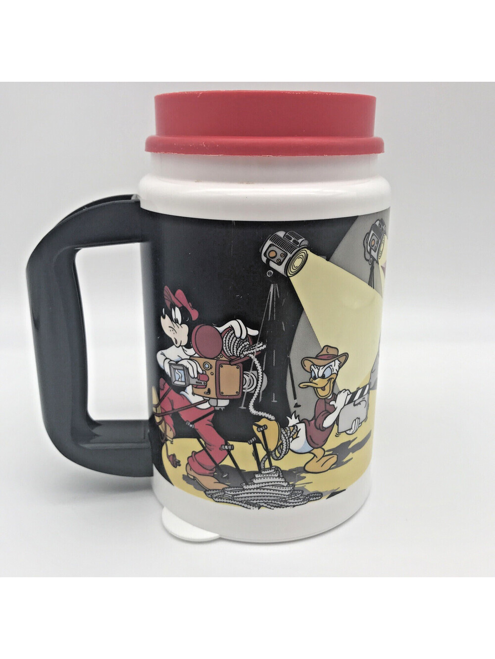 Vtg Whirley Walt Disney World All-Star Resort Refillable Mug Red Lid Aladdin